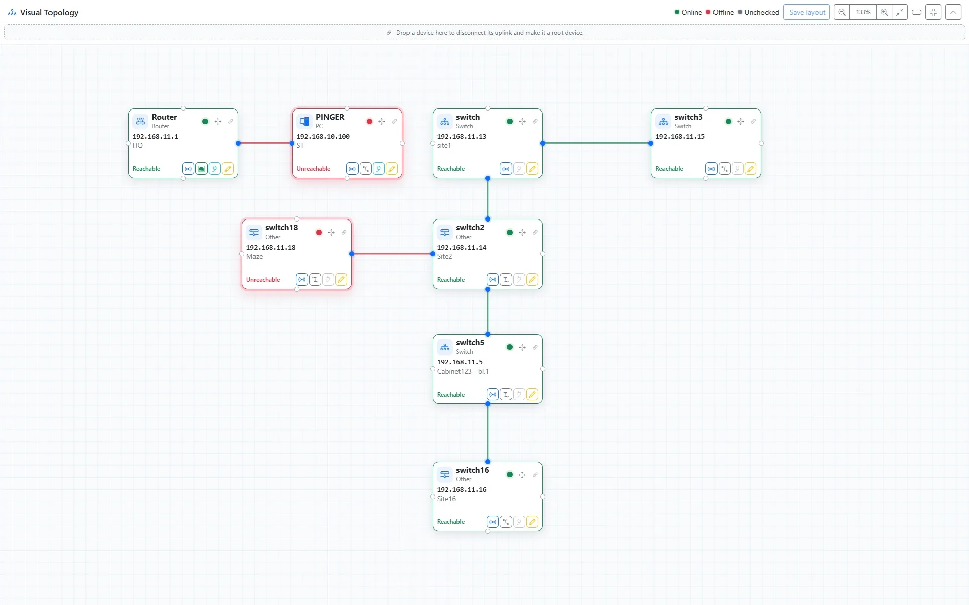 SMBOX - IP Accounting and Billing — Device Map - Visual Map on all IP devices