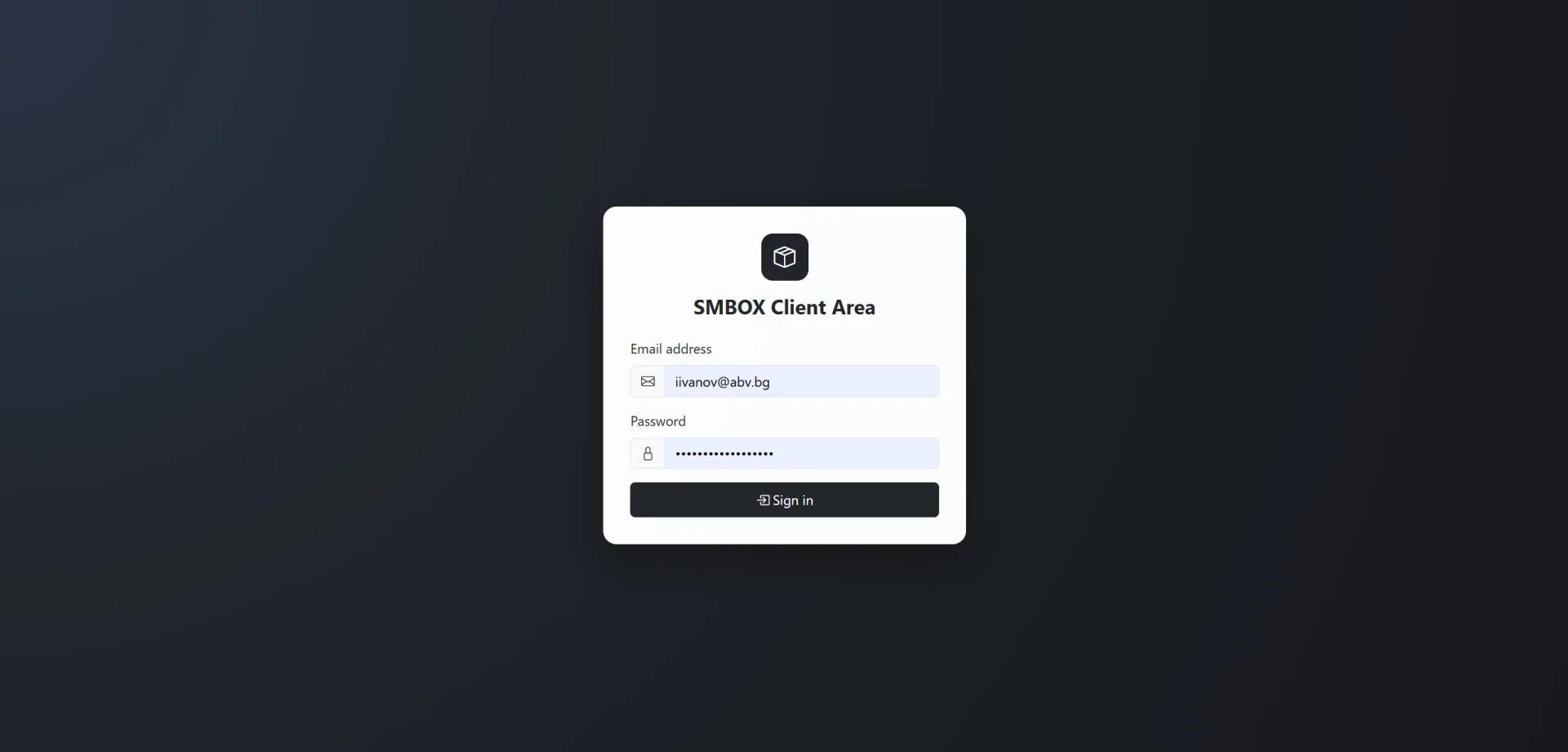 SMBOX - IP Accounting and Billing — Client Area - Login Page